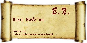 Biel Noémi névjegykártya